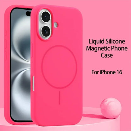 Luxury Original Liquid Silicone For Magsafe Case For iPhone 17 16 15 14 13 12 11 Pro Max Magnetic Wireless Charging Soft Cover