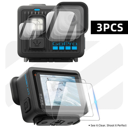 9H Hardness Glass for Gopro Lit Hero, Screen & Lens Protector Clear Ultra-HD Tempered Glass Anti-scratch Film Accessories
