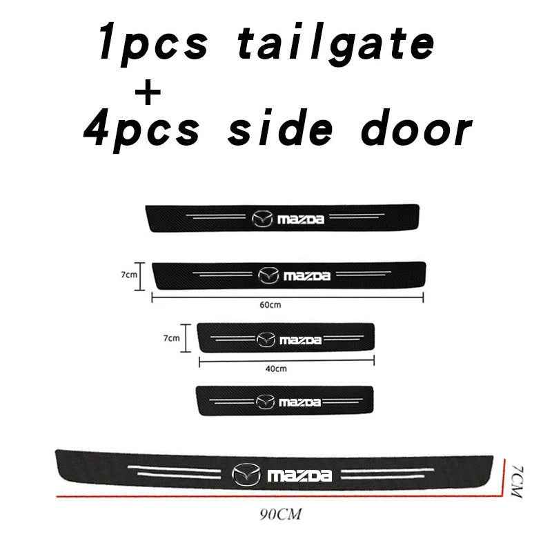 Car Door Sill Protector Carbon Fiber Threshold Stickers for Mazda 3 bk bl bj bn 323 Axela Atenza CX-3 CX-4 CX5 CX-7 CX-9 Auto
