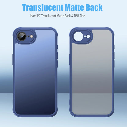 Retro Case for iPhone 17e / 16e , Hard PC Translucent Matte Back & Soft TPU Side Shockproof Proteciton cover for Apple iPhone17e