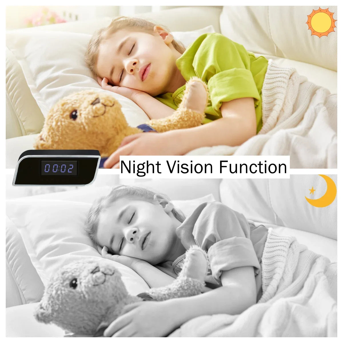 Mini Wireless WiFi Camera Ultra HD Digital Clock Cameras With Night Vision Motion Detection Remote Viewing Recorders for Home