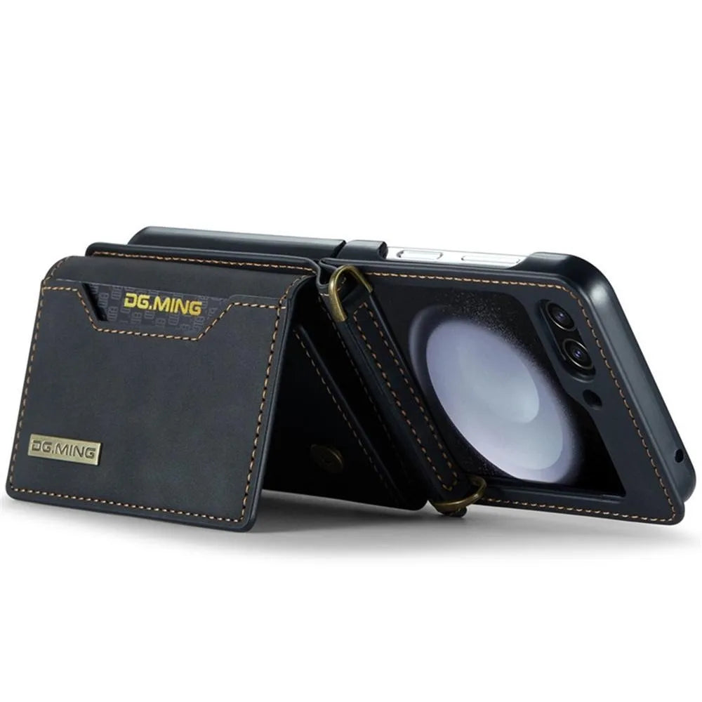 Wallet Case for Samsung Galaxy Z Flip 8 7 6 5 4 3 7FE Shockproof Cover with Protective Leather Card Holder Pocket