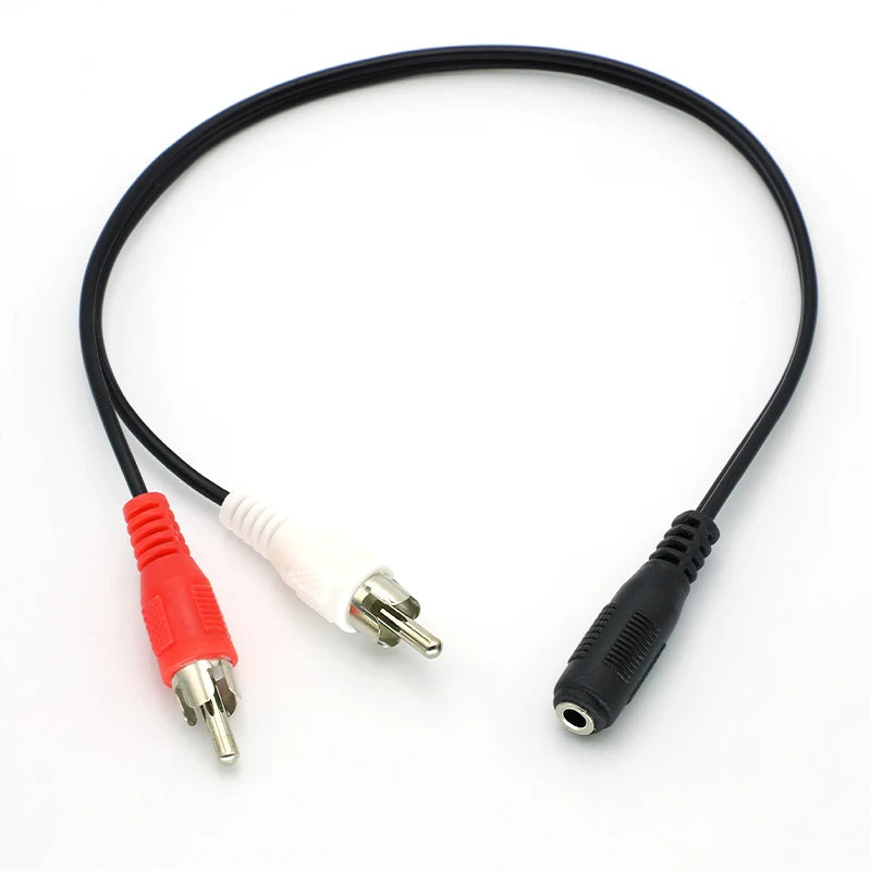 3.5 Audio Aux Socket Connector To Headphone Music Wire 3.5mm RCA Female Jack Stereo Cable Y Plug 2 Male Adapter 0.3M