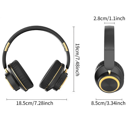 Wireless Bluetooth Over Ear Headphones Foldable Stereo with 40mm Driver for HiFi Sound Quality and Heavy Bass Built in Microphone Ideal for Gaming PC and Phone Long Battery Life Stable Wireless Connection