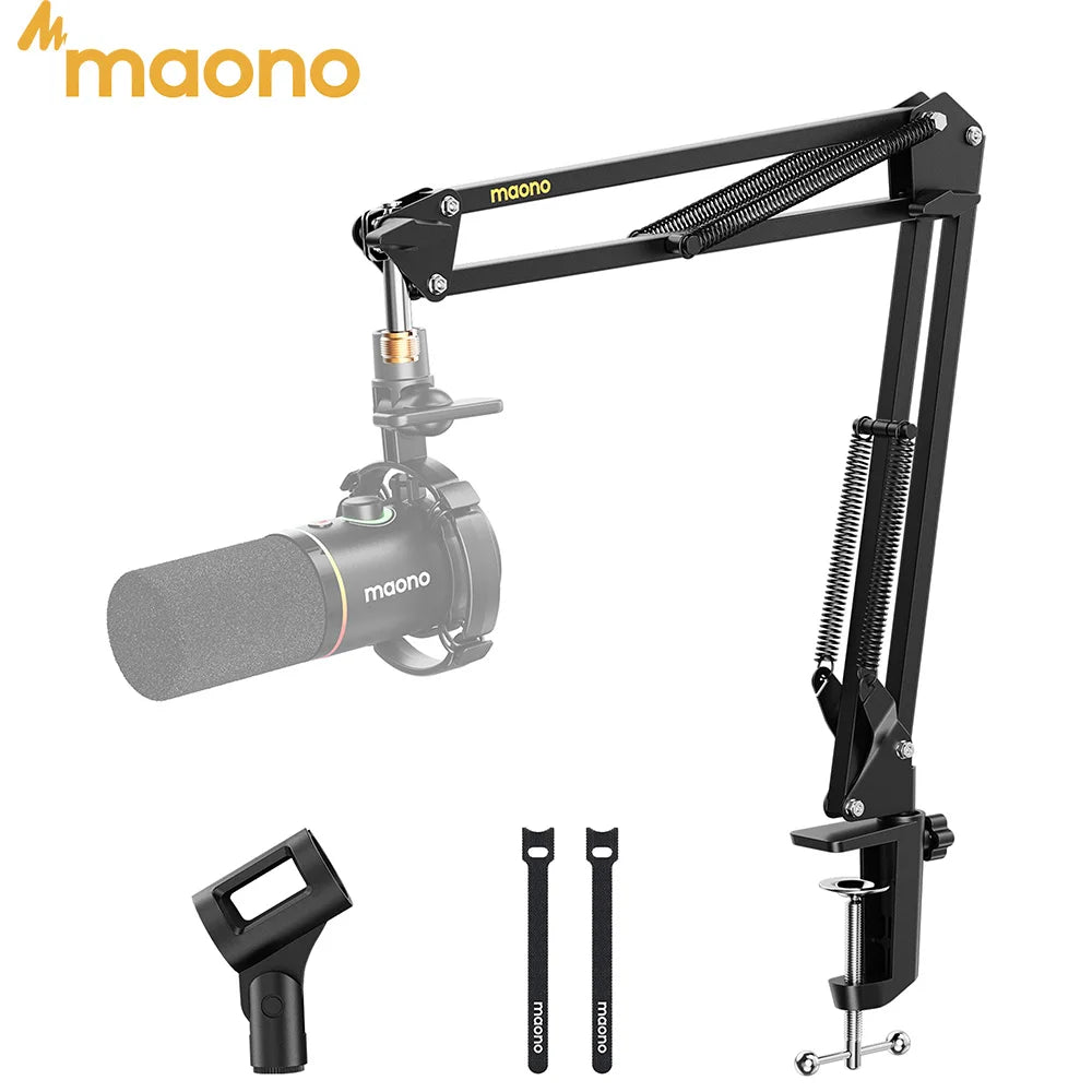 MAONO BA20 Microphone Suspension Boom Scissor Arm Stand for Professional Podcast Streaming Youtube Microfone