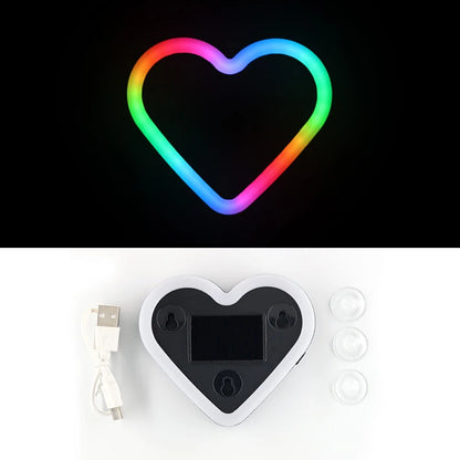 SEAMETAL Universal Car Solar Heart-shaped Light Car Window LED Peach Heart Atmosphere Lamp for Car Exterior Interior Decoration