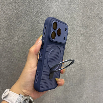 Cooling Heat Dissipation Stand Holder Case For iPhone 17 Pro Max 16 Pro 15 14 13 12 Invisible Bracket Magnetic Matte Hard Cover