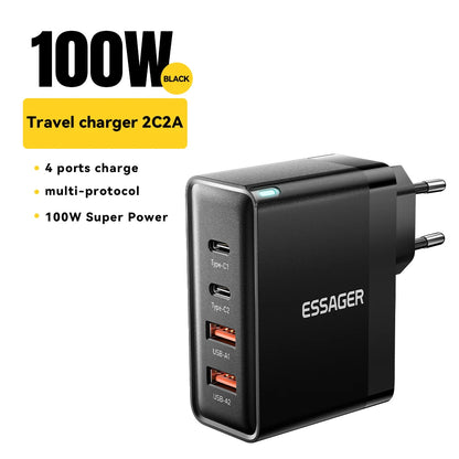 Essager 100W USB Type C Charger 65W PD Quick Charge4.0 3.0 Type-C Fast Charging For iPhone 16 15 14 13 Pro Xiaomi Macbook Laptop