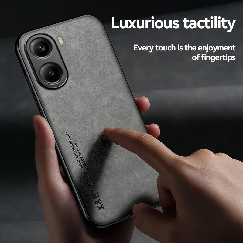 Luxury Leather Phone Case For Xiaomi Mi POCO X7 PRO 5G fanda silky feel NonSlip Plain Cover For POCO X7 5G