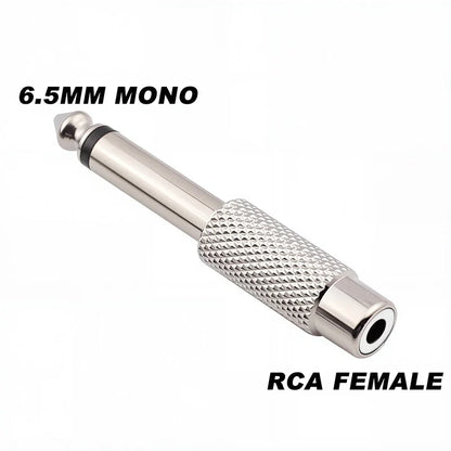 5Pcs 6.5/6.35mm Mono Stereo Audio Adapter TS Interconnect 1/8" 1/4" Male Plug to RCA Female Jack Connector Converter Speaker