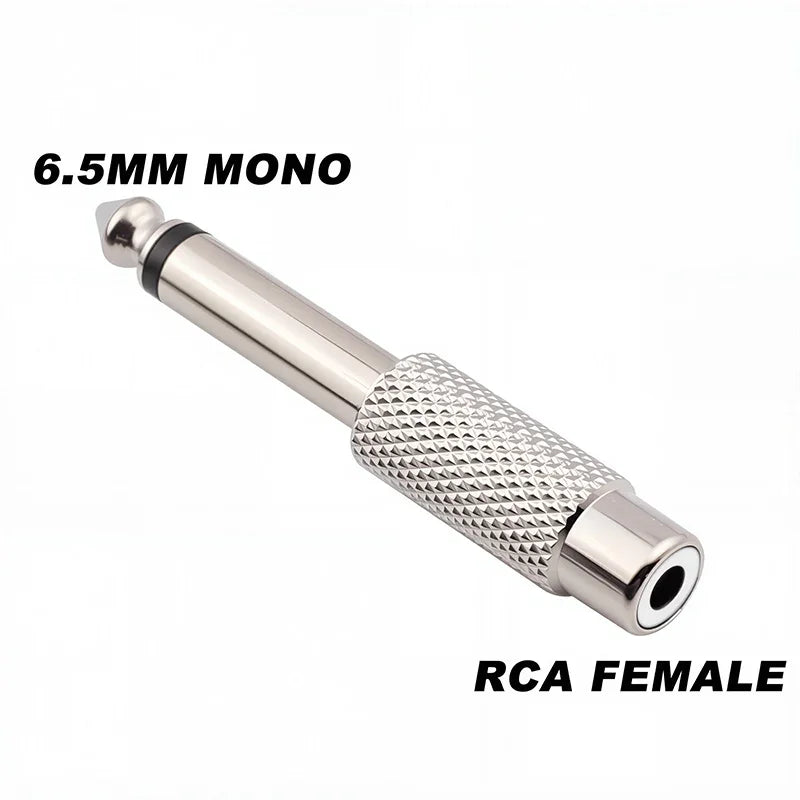 5Pcs 6.5/6.35mm Mono Stereo Audio Adapter TS Interconnect 1/8" 1/4" Male Plug to RCA Female Jack Connector Converter Speaker