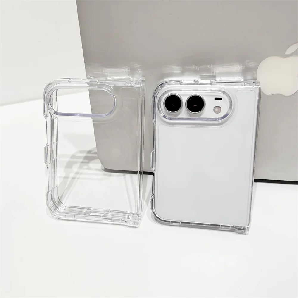Transparent Phone Case For iPhone Duo 18 Fold 17 16 15 14 Plus 13 12 11 Pro Max Clear Shockproof Bumper Cover Protective Funda