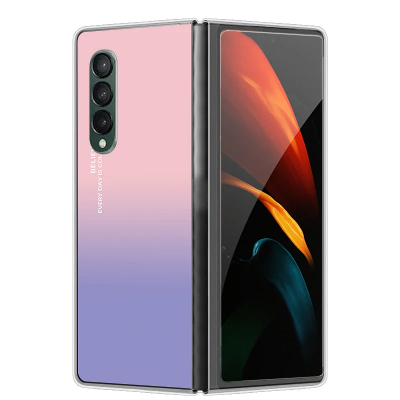 Case For Galaxy Z Fold 7 6 5 3 4 2 Transparent Hard Folding Luxury Painted For Samsung Z Fold 7 Fold Special Fold2 Clear Cover