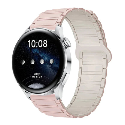 18mm 20mm 22mm Magnetic Loop Band for Samsung Galaxy Watch 7/6/5 Pro/4/Classic Silicone Link Bracelet Huawei GT 2-2e 3-4 Strap
