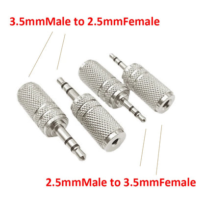 Jack 3.5 mm to 2.5 mm Audio Adapter 2.5 mm Male to 3.5 mm Female Plug Connector for Aux Speaker Cable Headphone Jack