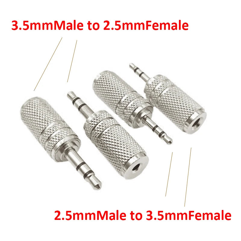Jack 3.5 mm to 2.5 mm Audio Adapter 2.5 mm Male to 3.5 mm Female Plug Connector for Aux Speaker Cable Headphone Jack
