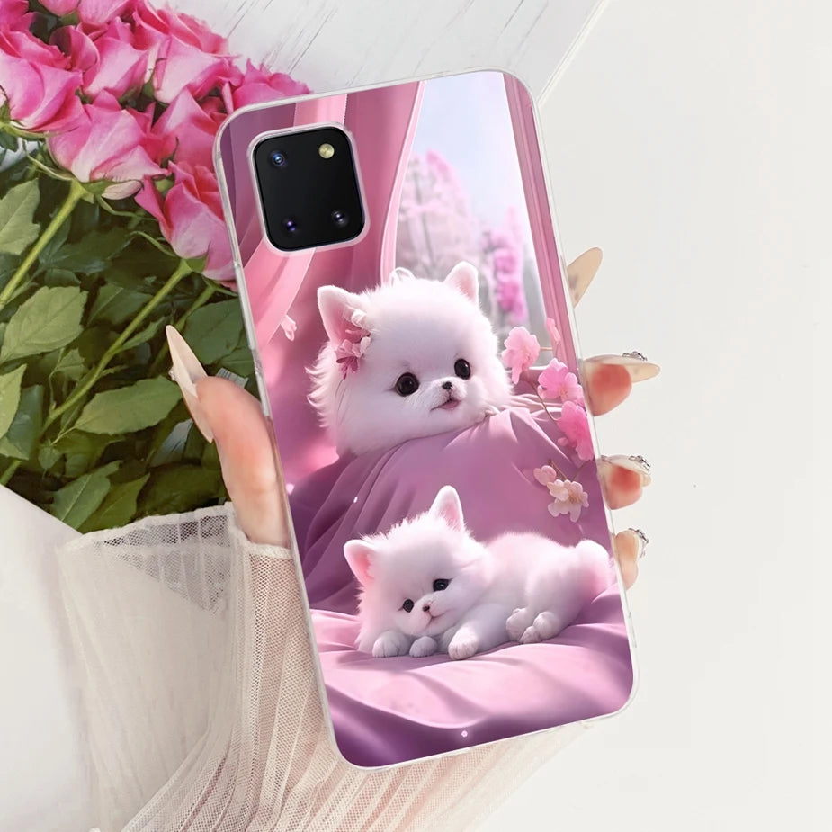 For Samsung Galaxy Note 10 Lite Case SM-N770F Luxury Flowers Painted Cover Soft Silicone Case For Samsung S10 Lite SM-G770F Bags