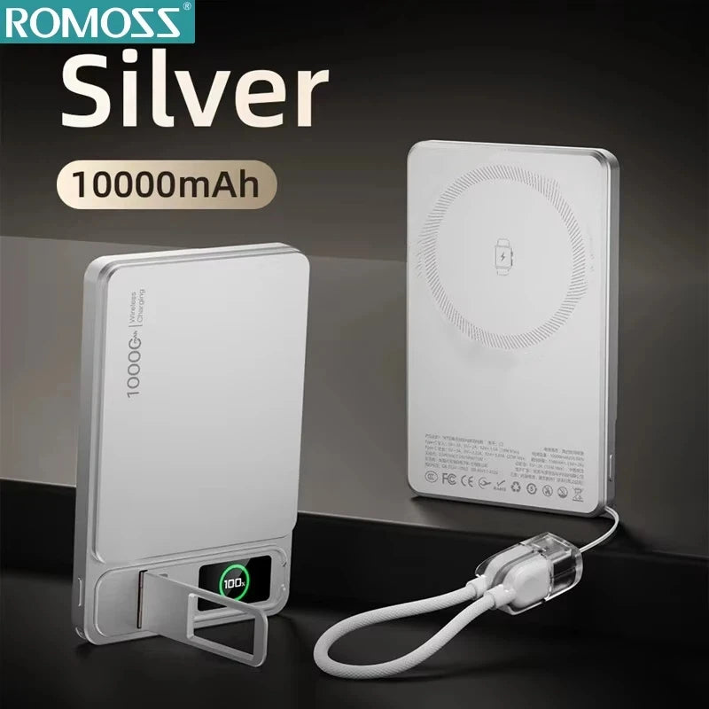 ROMOSS 500000mAh Magnetic Power Bank PD15W Wireless Fast Charging External Battery for Magsafe Powerbank for iPhone 17/16/15/14