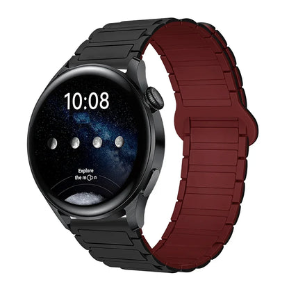18mm 20mm 22mm Magnetic Loop Band for Samsung Galaxy Watch 7/6/5 Pro/4/Classic Silicone Link Bracelet Huawei GT 2-2e 3-4 Strap