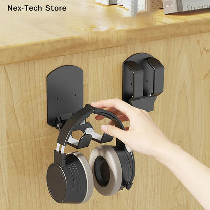 Wall Mounted Gaming Headset And Controller Bracket Base - No Punching Easy Install Storage Rack For Game Accessories