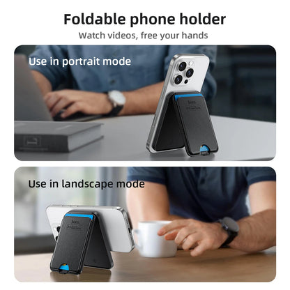 HOCO E91I Magnetic ID Card Holder with Smart Anti-Lost Device Phone Stand Rechargeable Locator Trackers for IOS Find My Network
