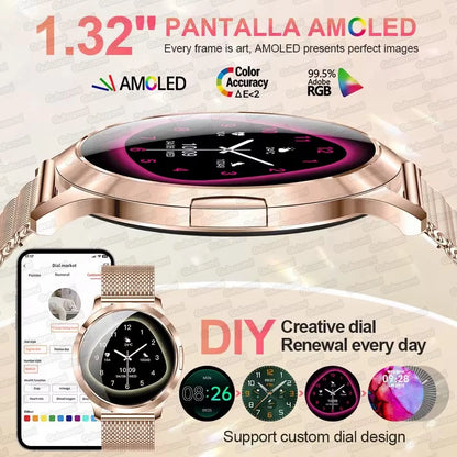 2026 New Smart Watch For Women Gift 1.32 Inch Full Touch Screen Sports Fitness Watches Bluetooth Calls Digital Smartwatch Ladies