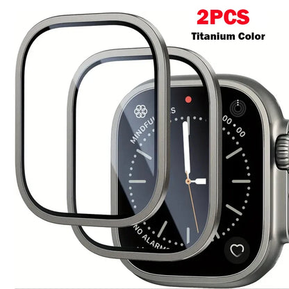 2PCS HD Metal Tempered Glass For Apple Watch Ultra 49mm Screen Protector Anti-Scratch Bumper Full Film for IWatch Ultra 49mm