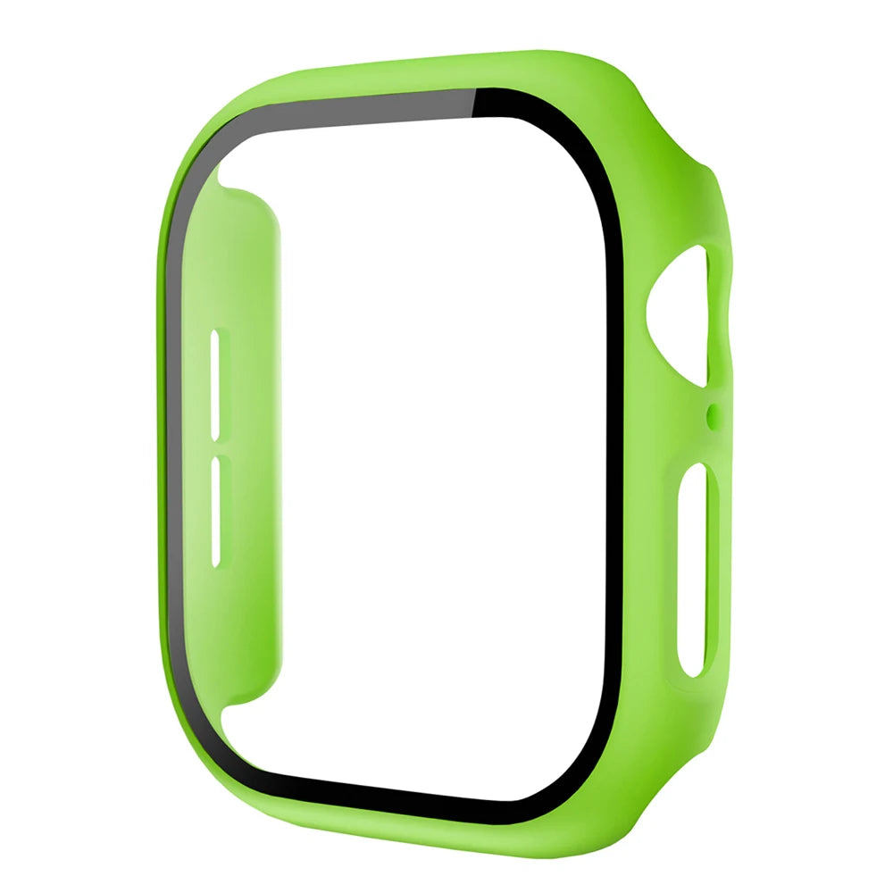 Tempered Glass+Case for Apple Watch Ultra 4 3 2 49 45 41 40 44 42 46mm PC Bumper Protector cover For iWatch 12 11 10 SE 9 8 7 6