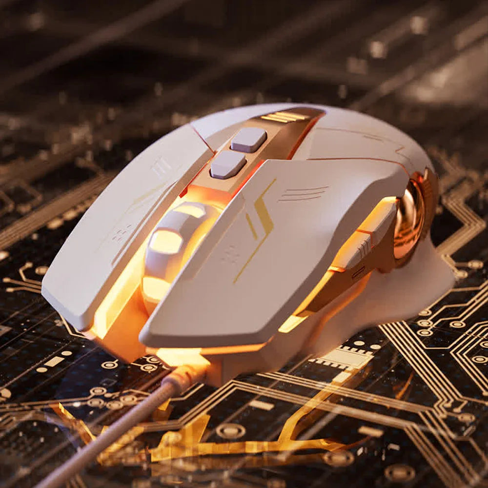 Wired Gaming Mouse Silent RGB Backlit Pink Mice USB Optical Girl Gamer Mouse For Laptop PC Desktop Computer Office Gift