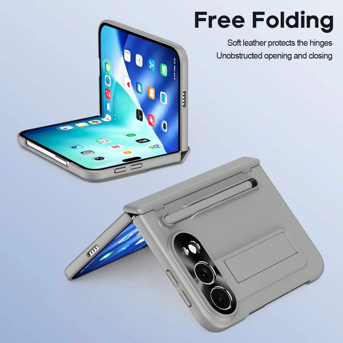 For iPhone Duo iPhone 18 Fold Bracket Phone Case With S Pen Hinge Protection Flim Glass Screen Shockproof Back Full Cover
