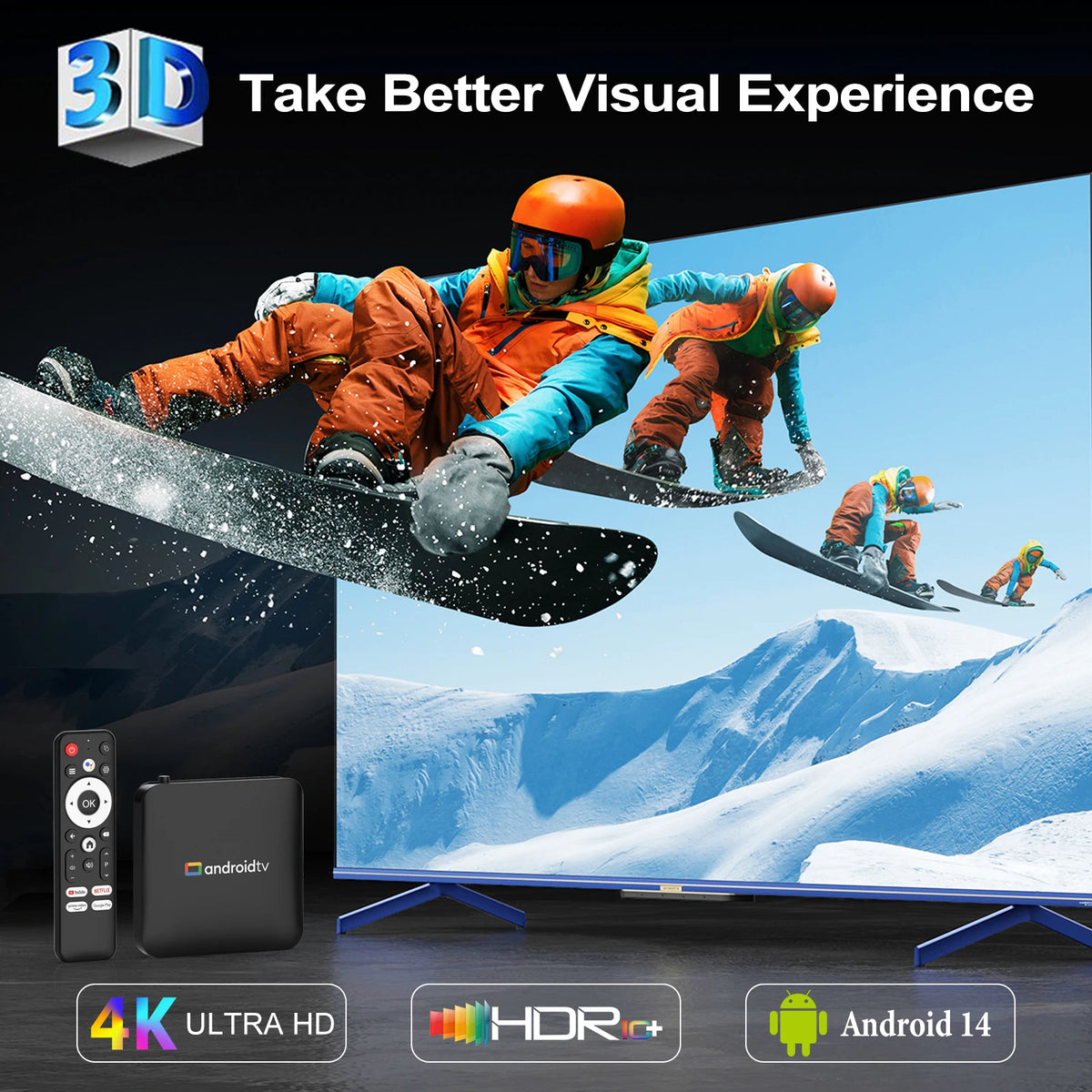 Smart TV Box H96 MAX S905L3 Android 14.0 4K BT Google Voice Remote Media Player Home Android Set Top Box 2GB 16GB 8GB