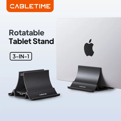 CABLETIME Vertical Laptop Stand Automatically Shrink Space-Saving Multifunctional Tablet Stand for MacBook Surface iPad Phone