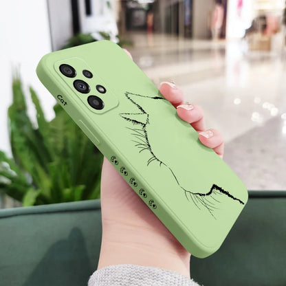 Cute Pretty Cat Case For Samsung Galaxy A73 A53 A33 A23 A13 A03 A72 A52 A52S A32 A22 A12 A02 A02S A71 A51 A31 A21S 4G 5G Cover