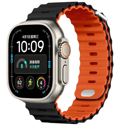 Ocean Silicone strap For Apple Watch Ultra 4 3 2 1 Band 49mm 12 11 10 9 8 7 46mm 45mm 41mm band iWatch 6 5 4 SE3 44mm 40mm 42mm