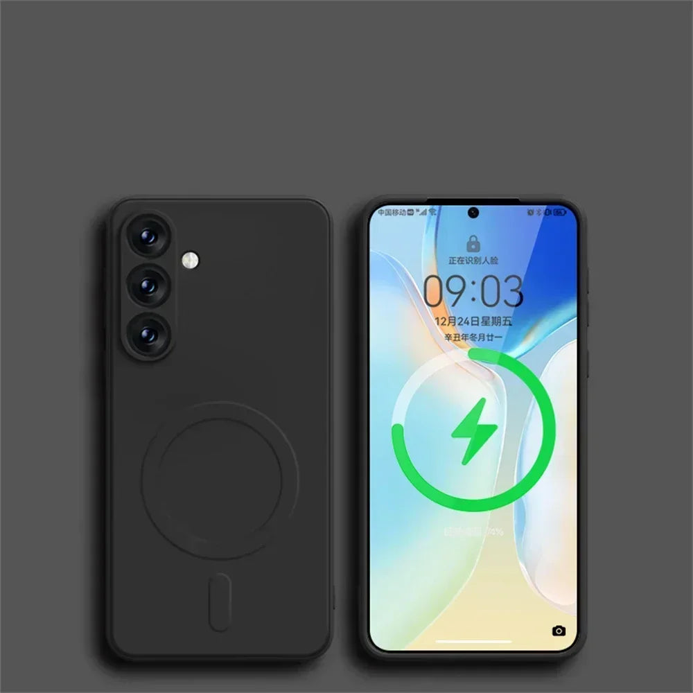 Original Liquid Silicone Magnetic Wireless Charge Case For Samsung Galaxy S26 S25 S24 S23 S22 Ultra For Magsafe Shockproof Cover