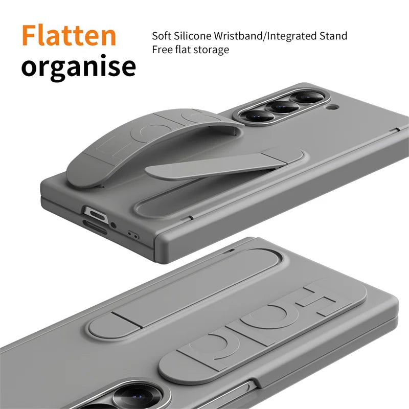 Hinge Protection For Samsung Galaxy Z Fold 7 6 5 4 3 Case With S Pen & Screen Protector & Wristband Invisible Bracket Z Fold 8
