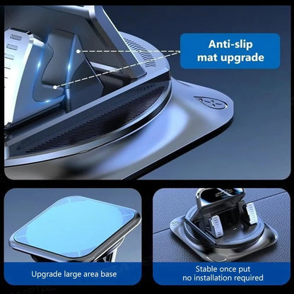 2026 New Car Phone Mount Anti Slip Silicone Dashboard Phone Holder 360-Degree Free Rotation Universal Head-Up Navigation Holder