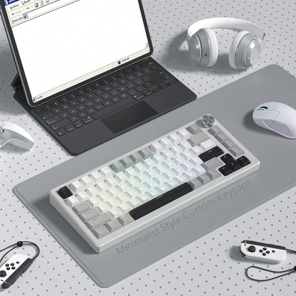 140 Keys White Grey PBT Keycap RGB Shine Through Double Shot Keycaps Cherry Profile for MX Switches  Mechanical Gaming Keyboard