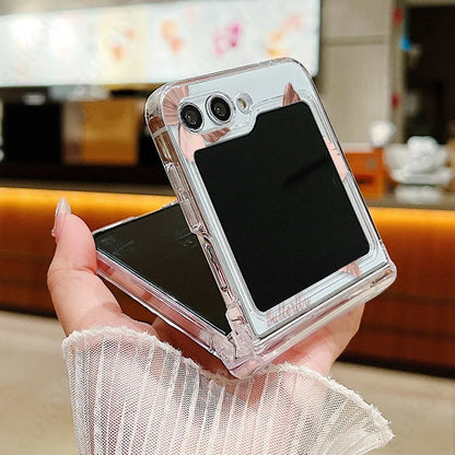 Butterfly Pattern Clear Case For Samsung Galaxy Z Flip 8 7 FE 6 5 4 3 5G Hard PC Folding Cover For Samsung Z Flip8 Flip7 Flip6