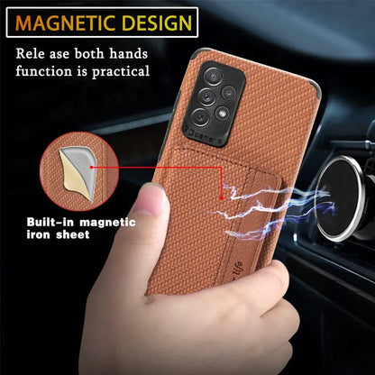 Carbon Fiber RFID Magnetic Leather Wallet Card Holder Case for Samsung Galaxy S25 S26 S22 Plus S21 S23 S24 Ultra S20 Fe Cover