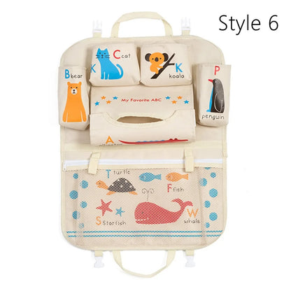 1Pcs New Large Capacity Car Seat Back Storage Bag Cartoon Multi-functional Seat Organizer Seat Hanging Bag Baby Kids Toys