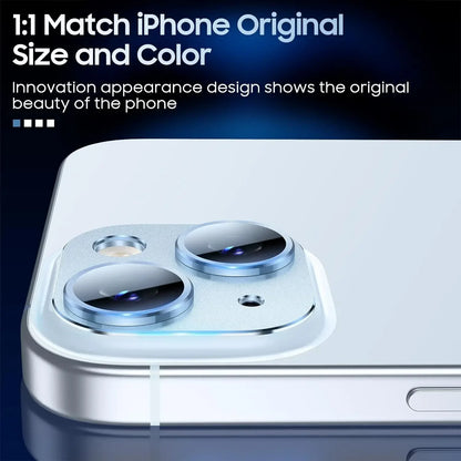 Blue Camera Lens Protection Cover For IPhone 16 15 Pro Max 16 Plus 13 12 Mini 14 13 Pro Max Tempered Glass Protector Accessories