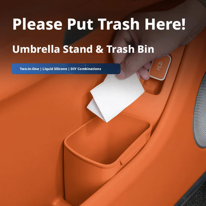 BLALION Silicone Car Door Storage Box Trash Can Multifunctional Auto Door Storage Bucket Umbrella Organizer for Car Accessories