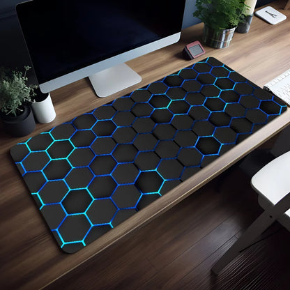 Geometric Blue Gradient Honeycomb Mouse Pad Non-slip Thickened Large Writing Lockedge Office Student Gaming Cushion MousePad