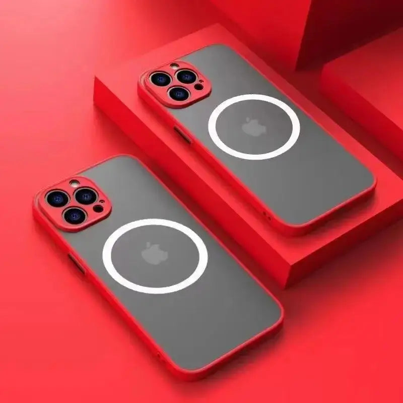 Luxury Matte Armor Magnetic For Magsafe Wireless Charge Case For iPhone 15 16 14 13 11 12 Pro Max Mini Plus XS X XR Cover Funda