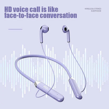 Sport Wireless Headphone Compatible 5.2 Neckband Headphones High Sound Quality Stereo LED Power Display Bluetooth Earphones