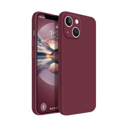 Original Square Liquid Silicone Phone Case for iPhone 14 13 7 8 Plus X XR XS 11 12 Pro Max SE 2 3 Luxury Camera Protective Cover