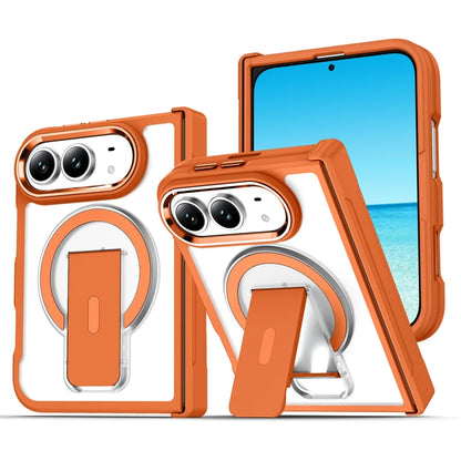 Matte Translucent For Magsafe Magnetic Phone Case For iPhone Duo Hinge Protection Stand Holder Shockproof Slim PC Back Cover