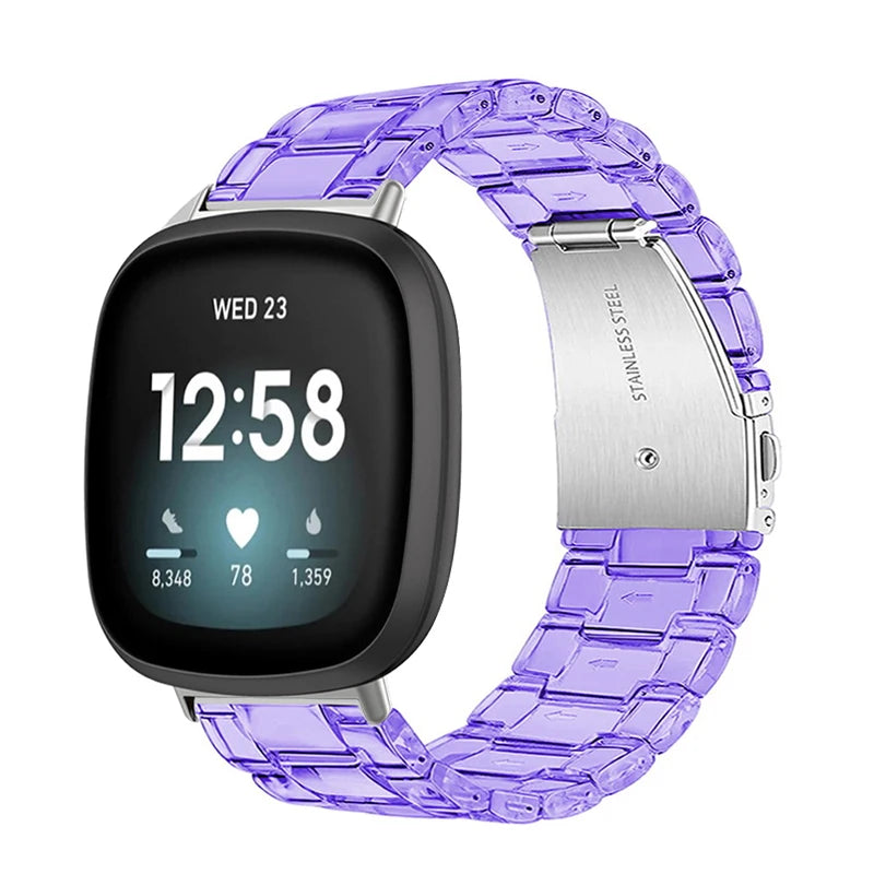 Newest Transparent Resin Strap for Fitbit  Versa 3 4 Lite Sense for Fitbit Versa2 Smartwatch Bracelet Watchband Accessories