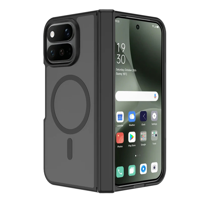 Case For Google Pixel 11 Pro Fold ELVEV Translusent Matte PC + Skin-friendly TPU Hinge Protection Magnetic Phone Cover